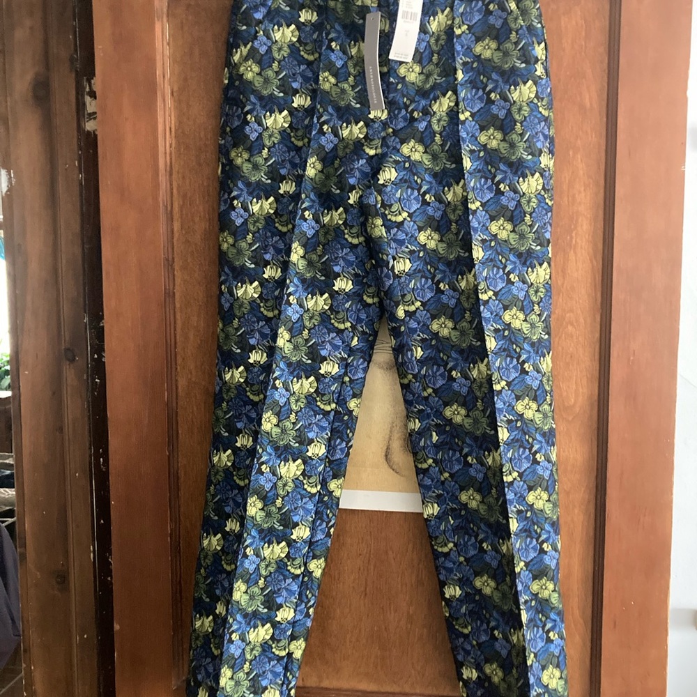 Anthropologie - Blue and Green Floral Dress Pants